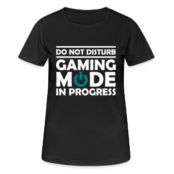 Gaming Mode In Progress - Frauen T-Shirt atmungsaktiv - Schwarz - Vorne - AI Model Female 172 light (172cm)