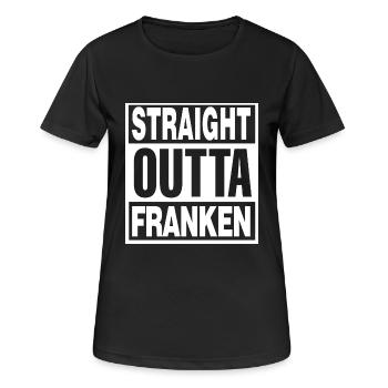 STRAIGHT OUTTA FRANKEN - Frauen T-Shirt atmungsaktiv - Schwarz - Vorne - AI Model Female 172 light (172cm)