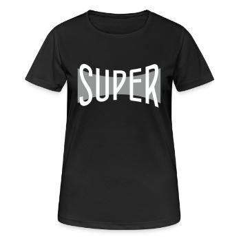 SUPER - Frauen T-Shirt atmungsaktiv - Schwarz - Vorne - AI Model Female 172 light (172cm)