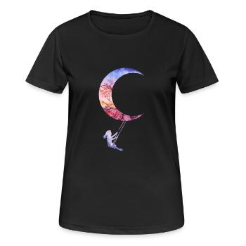 moon swing - Women's Breathable T-Shirt - black - Front - AI Model Female 172 light (172cm)