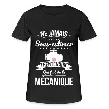 Sous-estimer trentenaire qui fait de la mécanique - T-shirt respirant Femme - noir - Devant - AI Model Female 172 light (172cm)
