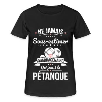 Sous-estimer quadragénaire qui joue à la pétanque - T-shirt respirant Femme - noir - Devant - AI Model Female 172 light (172cm)