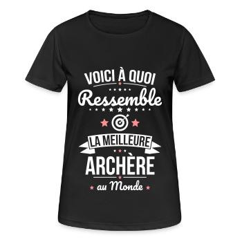 Voici à quoi ressemble meilleure archère au monde - T-shirt respirant Femme - noir - Devant - AI Model Female 172 light (172cm)