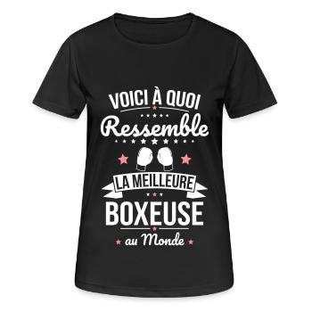 Voici à quoi ressemble la meilleure boxeuse - T-shirt respirant Femme - noir - Devant - AI Model Female 172 light (172cm)