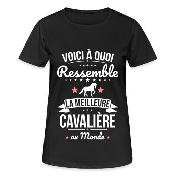 Voici à quoi ressemble la meilleure cavalière - T-shirt respirant Femme - noir - Devant - AI Model Female 172 light (172cm)