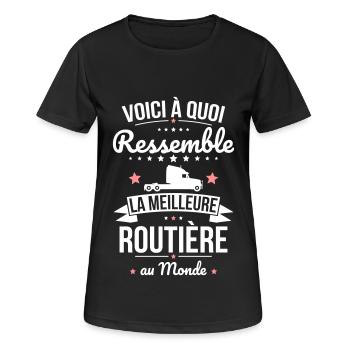 Voici à quoi ressemble la meilleure routière - T-shirt respirant Femme - noir - Devant - AI Model Female 172 light (172cm)
