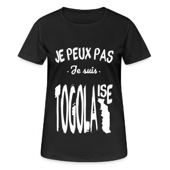 Je peux pas je suis Togolaise - T-shirt respirant Femme - noir - Devant - AI Model Female 172 light (172cm)