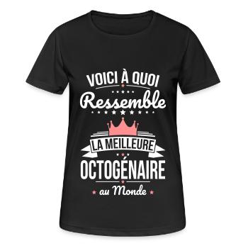 A quoi ressemble la meilleure octogénaire au monde - T-shirt respirant Femme - noir - Devant - AI Model Female 172 light (172cm)