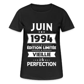 80th Anniversary - June 1994 Perfection - Women's Breathable T-Shirt - black - Front - AI Model Female 172 light (172cm)
