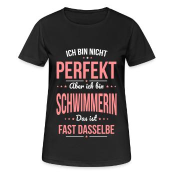 I'm not perfect, but I'm a swimmer - Women's Breathable T-Shirt - black - Front - AI Model Female 172 light (172cm)