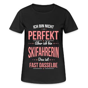 I'm not perfect, but I'm a skier - Women's Breathable T-Shirt - black - Front - AI Model Female 172 light (172cm)