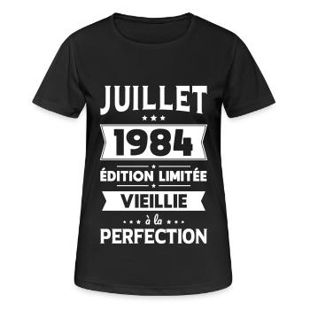 40th Anniversary - July 1984 Perfection - Women's Breathable T-Shirt - black - Front - AI Model Female 172 light (172cm)