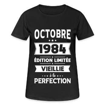 40th Anniversary - October 1984 Perfection - Women's Breathable T-Shirt - black - Front - AI Model Female 172 light (172cm)