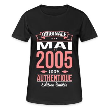 20th Anniversary - Original - May 2005 - Women's Breathable T-Shirt - black - Front - AI Model Female 172 light (172cm)