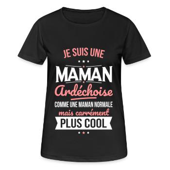 Maman Ardéchoise comme maman normale plus cool - T-shirt respirant Femme - noir - Devant - AI Model Female 172 light (172cm)