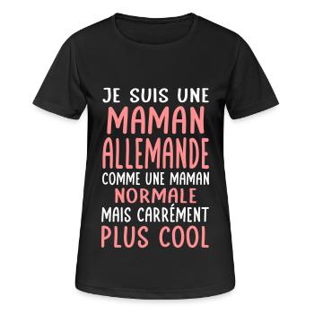 Maman Allemande comme maman normale plus cool - T-shirt respirant Femme - noir - Devant - AI Model Female 172 light (172cm)