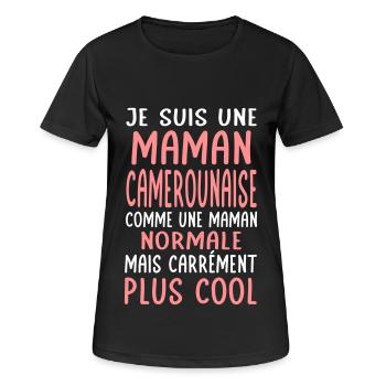 Maman Camerounaise comme maman normale plus cool - T-shirt respirant Femme - noir - Devant - AI Model Female 172 light (172cm)