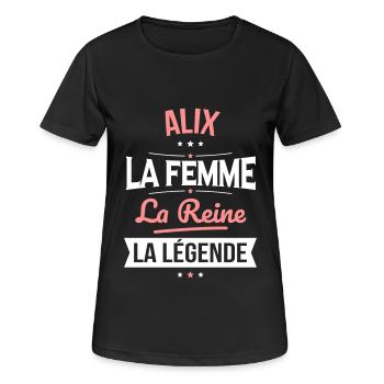 Alix - La Femme - La Reine - La Légende - T-shirt respirant Femme - noir - Devant - AI Model Female 172 light (172cm)