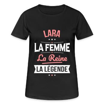 Lara - La Femme - La Reine - La Légende - T-shirt respirant Femme - noir - Devant - AI Model Female 172 light (172cm)