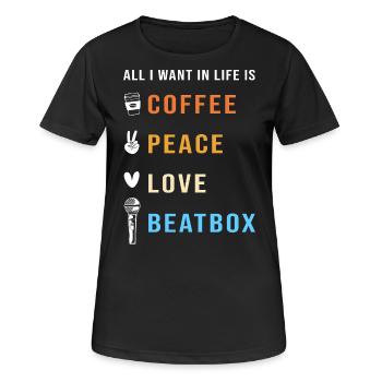 Beatbox - Frauen T-Shirt atmungsaktiv - Schwarz - Vorne - AI Model Female 172 light (172cm)