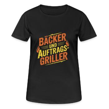 Bäcker und Auftragsgriller BBQ Grillen - Frauen T-Shirt atmungsaktiv - Schwarz - Vorne - AI Model Female 172 light (172cm)
