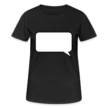Ballon / / dessin animé / / dire / / déclaration - T-shirt respirant Femme - noir - Devant - AI Model Female 172 light (172cm)