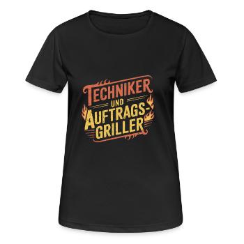 Techniker und Auftragsgriller - Frauen T-Shirt atmungsaktiv - Schwarz - Vorne - AI Model Female 172 light (172cm)