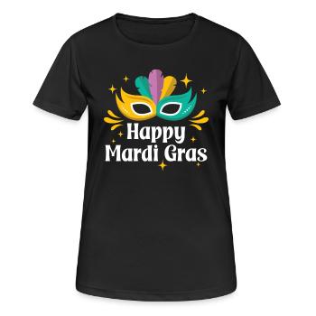 Frohen Mardi Gras - Frauen T-Shirt atmungsaktiv - Schwarz - Vorne - AI Model Female 172 light (172cm)
