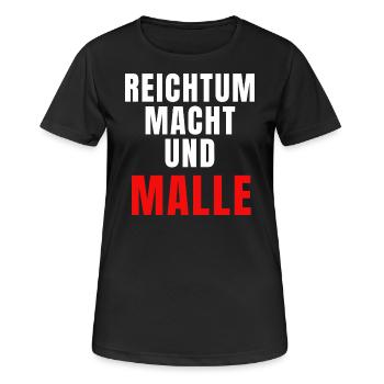 Reichtum Macht und Malle - Frauen T-Shirt atmungsaktiv - Schwarz - Vorne - AI Model Female 172 light (172cm)