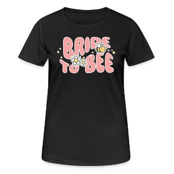 Bride to Bee – Cute bachelor party design with bees - Women's Breathable T-Shirt - black - Front - AI Model Female 172 light (172cm)