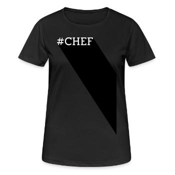 #CHEF - Long Shadow - Frauen T-Shirt atmungsaktiv - Schwarz - Vorne - AI Model Female 172 light (172cm)