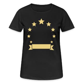 Bannière de couronne d’étoile - T-shirt respirant Femme - noir - Devant - AI Model Female 172 light (172cm)