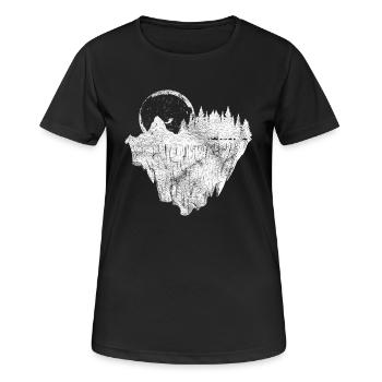 Nature du hipster moon - T-shirt respirant Femme - noir - Devant - AI Model Female 172 light (172cm)