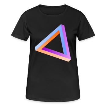 Illusion d'optique triangle impossible - T-shirt respirant Femme - noir - Devant - AI Model Female 172 light (172cm)