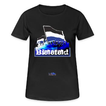 bielefeld - Frauen T-Shirt atmungsaktiv - Schwarz - Vorne - AI Model Female 172 light (172cm)