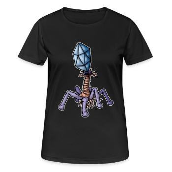 Virus Bacteriophage - Frauen T-Shirt atmungsaktiv - Schwarz - Vorne - AI Model Female 172 light (172cm)