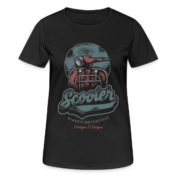 Sommer - Rollerfahrer - Spanienfeeling - Frauen T-Shirt atmungsaktiv - Schwarz - Vorne - AI Model Female 172 light (172cm)