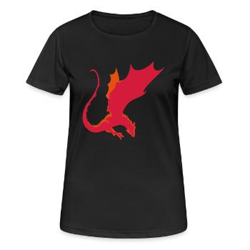 Drache / Drachen - Frauen T-Shirt atmungsaktiv - Schwarz - Vorne - AI Model Female 172 light (172cm)