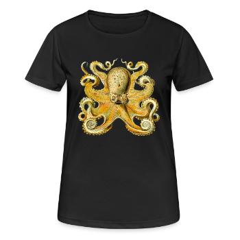 squid giant octopus octopus octopus squid sepia fish - Women's Breathable T-Shirt - black - Front - AI Model Female 172 light (172cm)