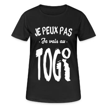 Je peux pas je vais au Togo - T-shirt respirant Femme - noir - Devant - AI Model Female 172 light (172cm)