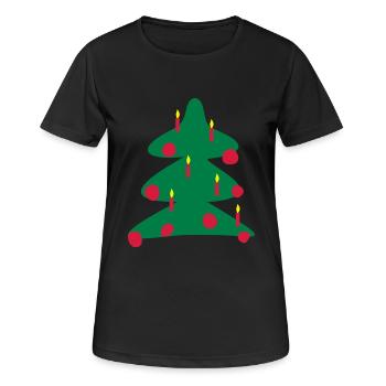 arbre de Noël - T-shirt respirant Femme - noir - Devant - AI Model Female 172 light (172cm)