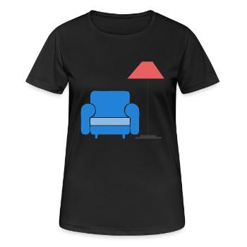 canapé canapé chaise chaise chaise table lamp lampe benc - T-shirt respirant Femme - noir - Devant - AI Model Female 172 light (172cm)