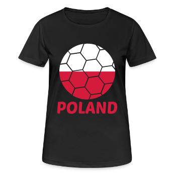 Pologne Pologne Texte Polonais Flag Football Cool Fan - T-shirt respirant Femme - noir - Devant - AI Model Female 172 light (172cm)