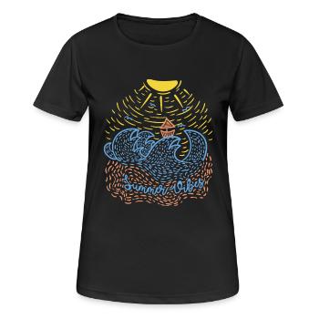 Summer vibes - Frauen T-Shirt atmungsaktiv - Schwarz - Vorne - AI Model Female 172 light (172cm)