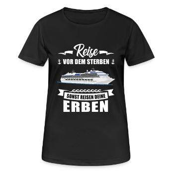 Kreuzfahrt Reisen Erben Schiff Urlaub Geschenk - Frauen T-Shirt atmungsaktiv - Schwarz - Vorne - AI Model Female 172 light (172cm)