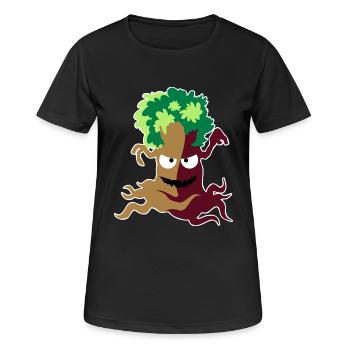Erd-Elementar - Frauen T-Shirt atmungsaktiv - Schwarz - Vorne - AI Model Female 172 light (172cm)