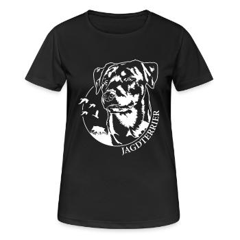 Chasse Terrier Chiens de chasse Chien de chasse Chiens Wilsigns - T-shirt respirant Femme - noir - Devant - AI Model Female 172 light (172cm)