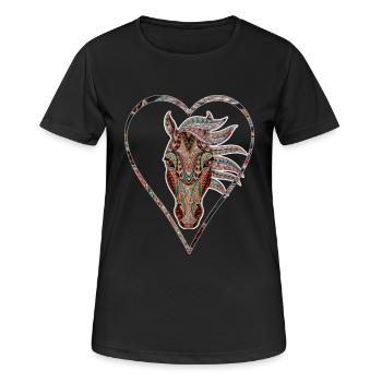 tête de cheval noble pour le cheval amoureux du cheval de cheval - T-shirt respirant Femme - noir - Devant - AI Model Female 172 light (172cm)