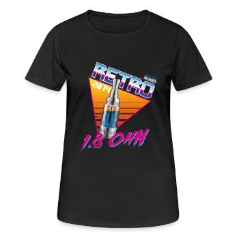 retro 1,8ohm - Frauen T-Shirt atmungsaktiv - Schwarz - Vorne - AI Model Female 172 light (172cm)