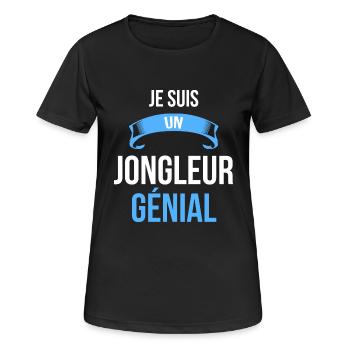 je suis un Jongleur génial - T-shirt respirant Femme - noir - Devant - AI Model Female 172 light (172cm)